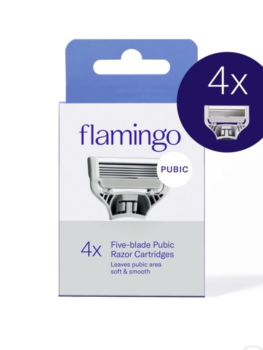 4 Flamingo Women’s Pubic Razor Blade Refill Cartridge, 4 Count Each
